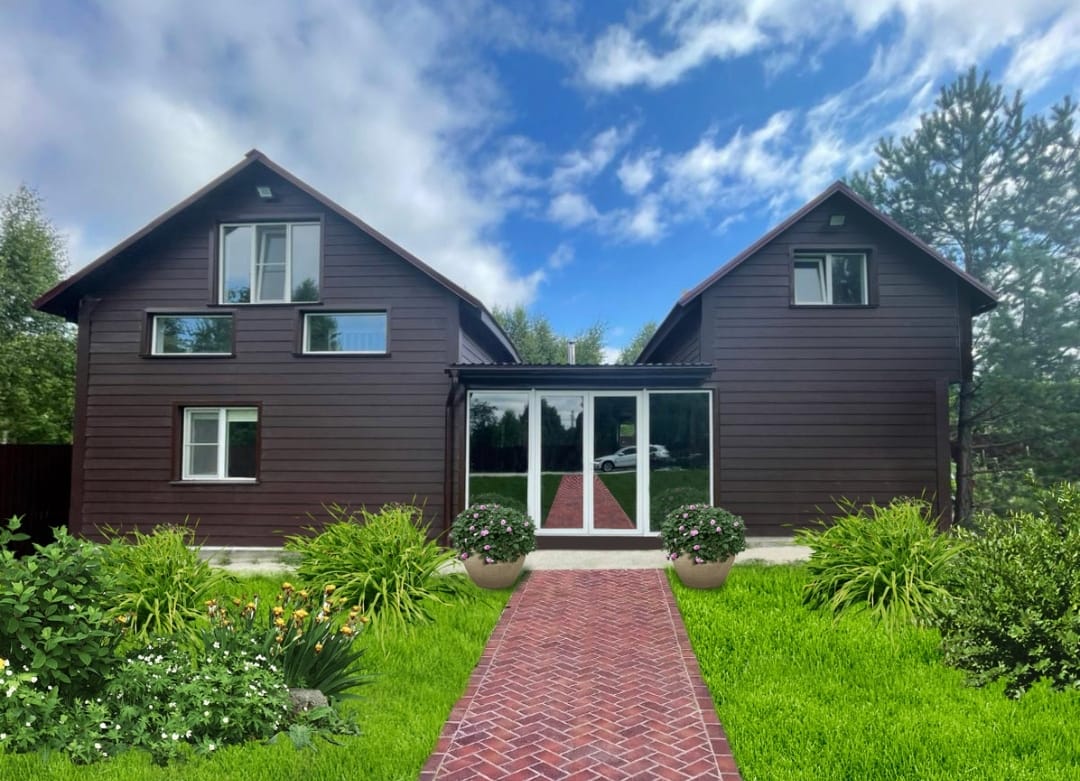 Фасад дома с сайдингом БЕРГЕН